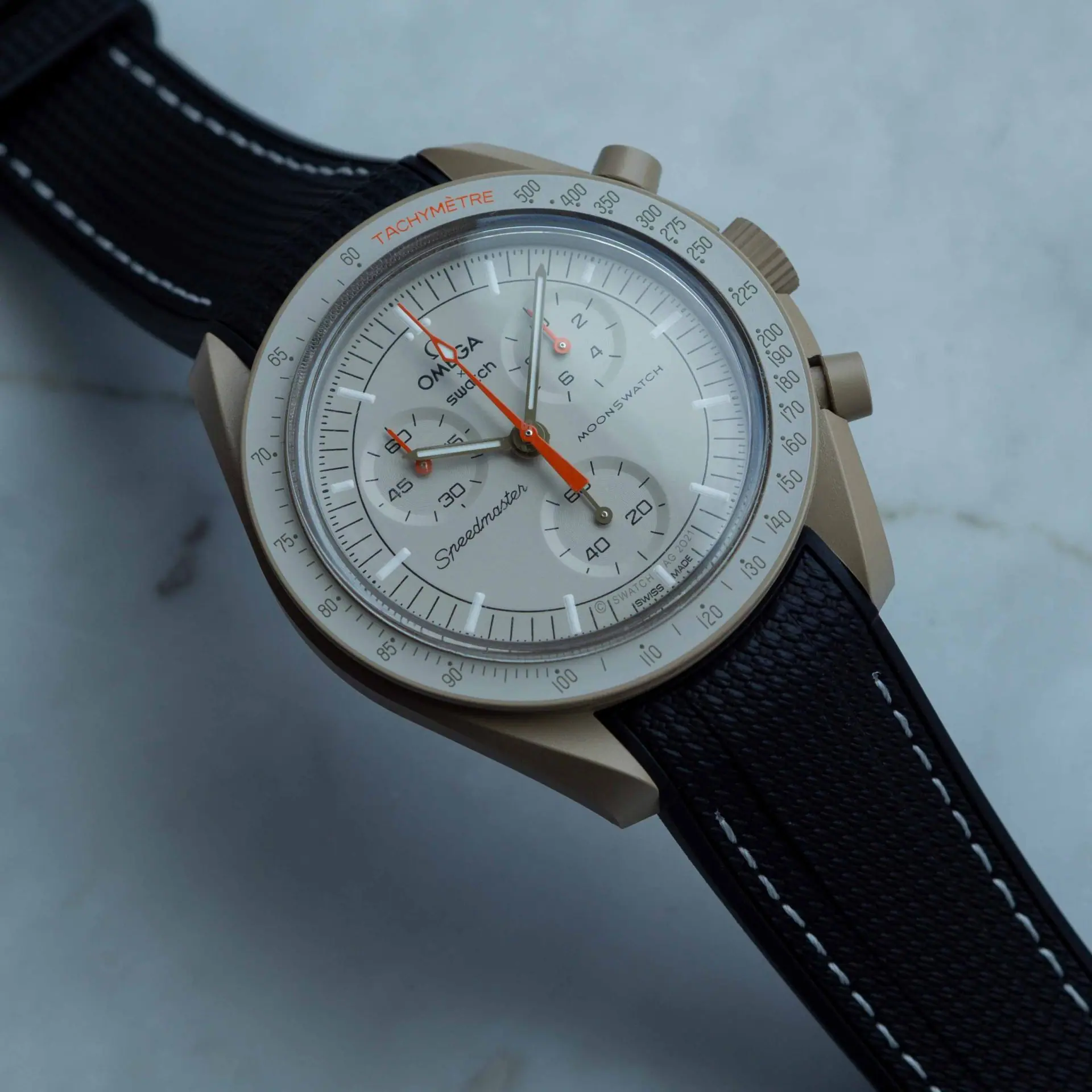 Rubber strap for Omega X Moonswatch - Monaco - Black - Image 7