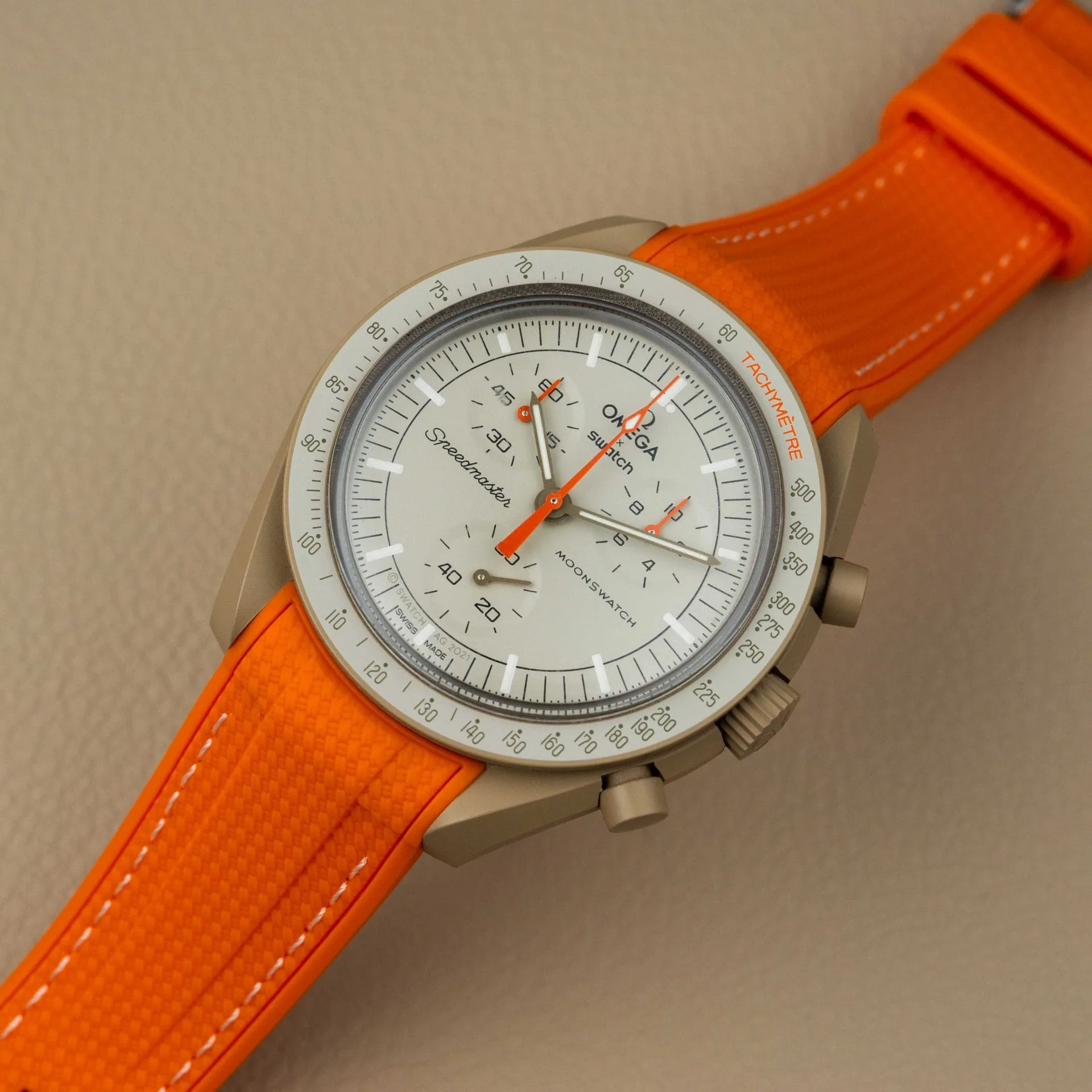 Rubber strap for Omega X Moonswatch - Monaco - Orange