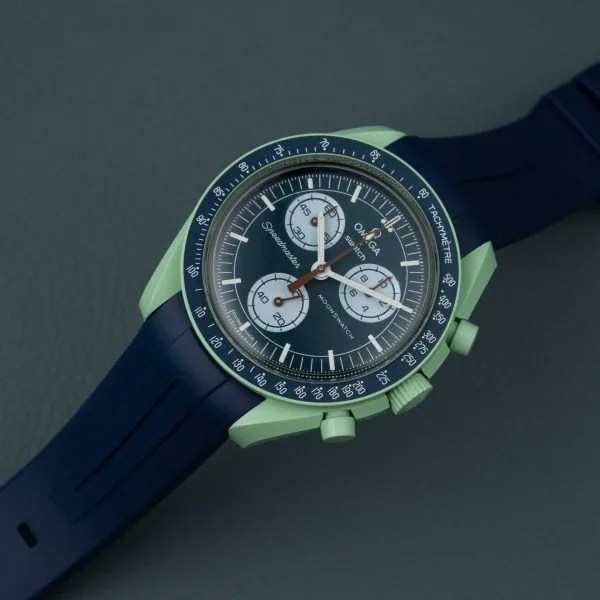 Rubber strap for omega x swatch moonswatch navy