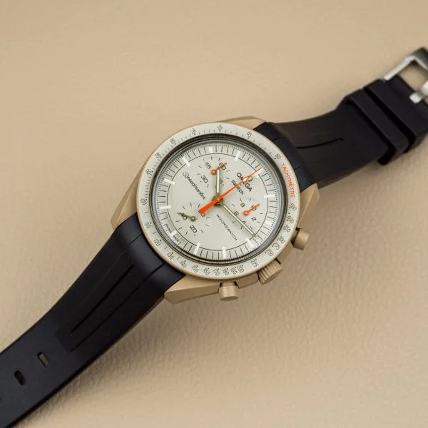 Rubber strap for Omega X Moonswatch - Grand Prix - Black - Image 4