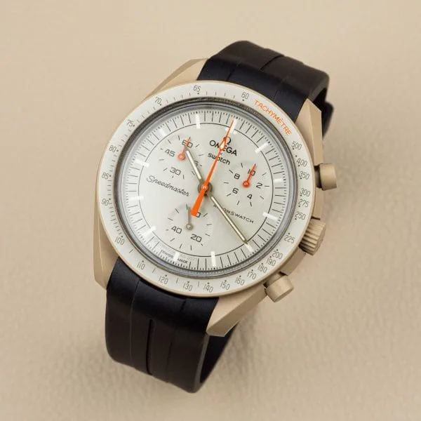 Rubber strap for Omega X Moonswatch - Grand Prix - Black - Image 2