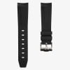 Black FKM rubber strap for swatch x omega moonswatch