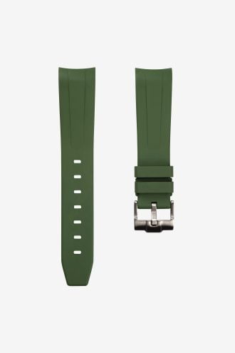 Green FKM rubber strap for Rolex.