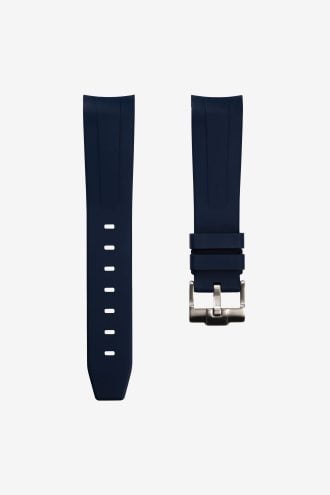 Navy FKM rubber strap for Rolex.