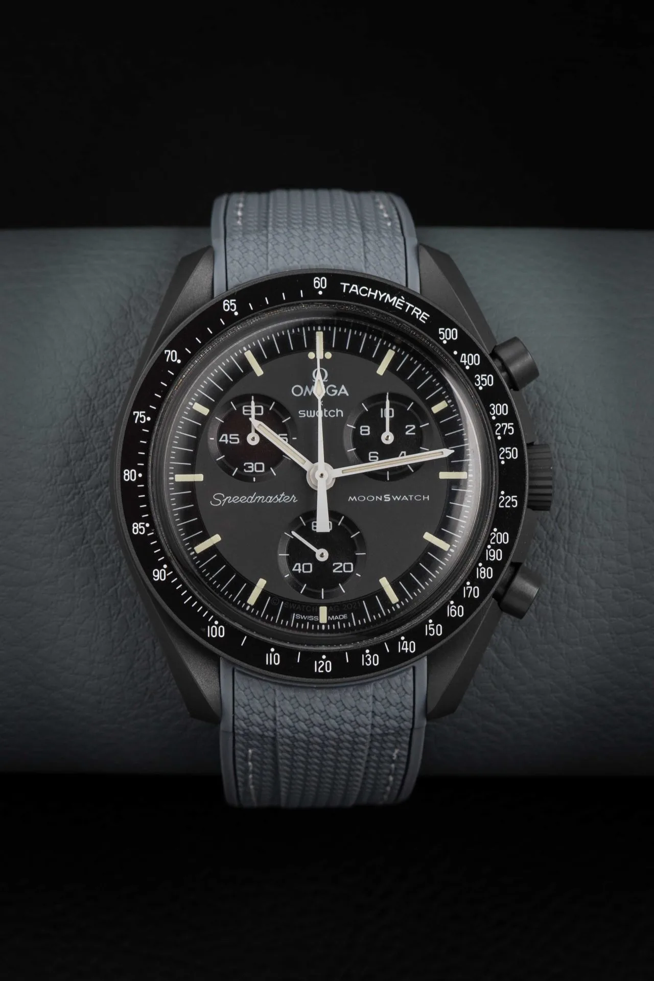 Dark Grey Monaco Rubber Strap For Moonswatch