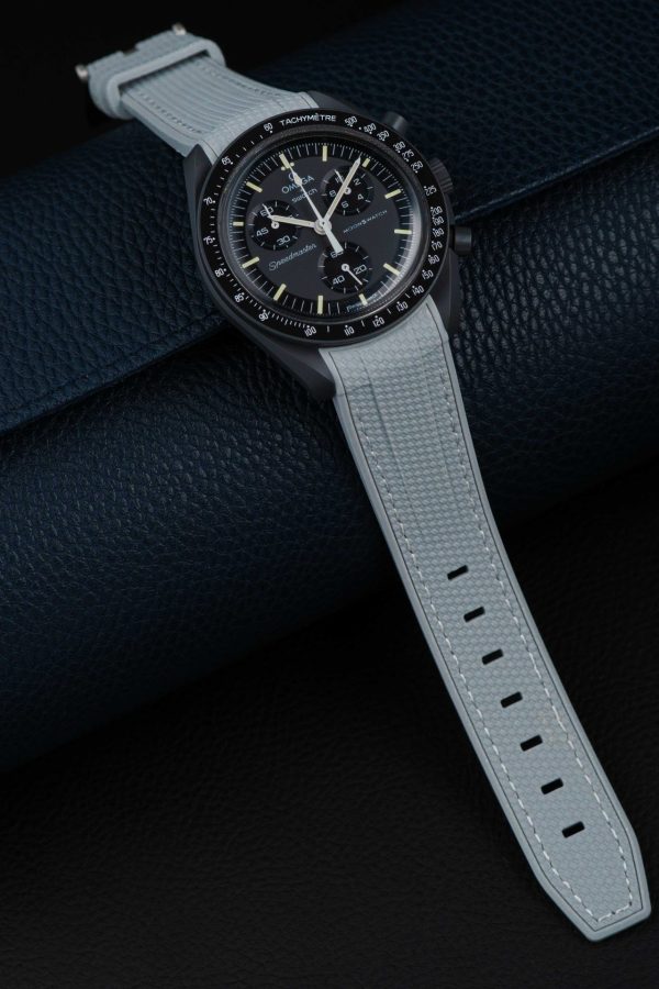 Light Grey Monaco Rubber Strap For Moonswatch