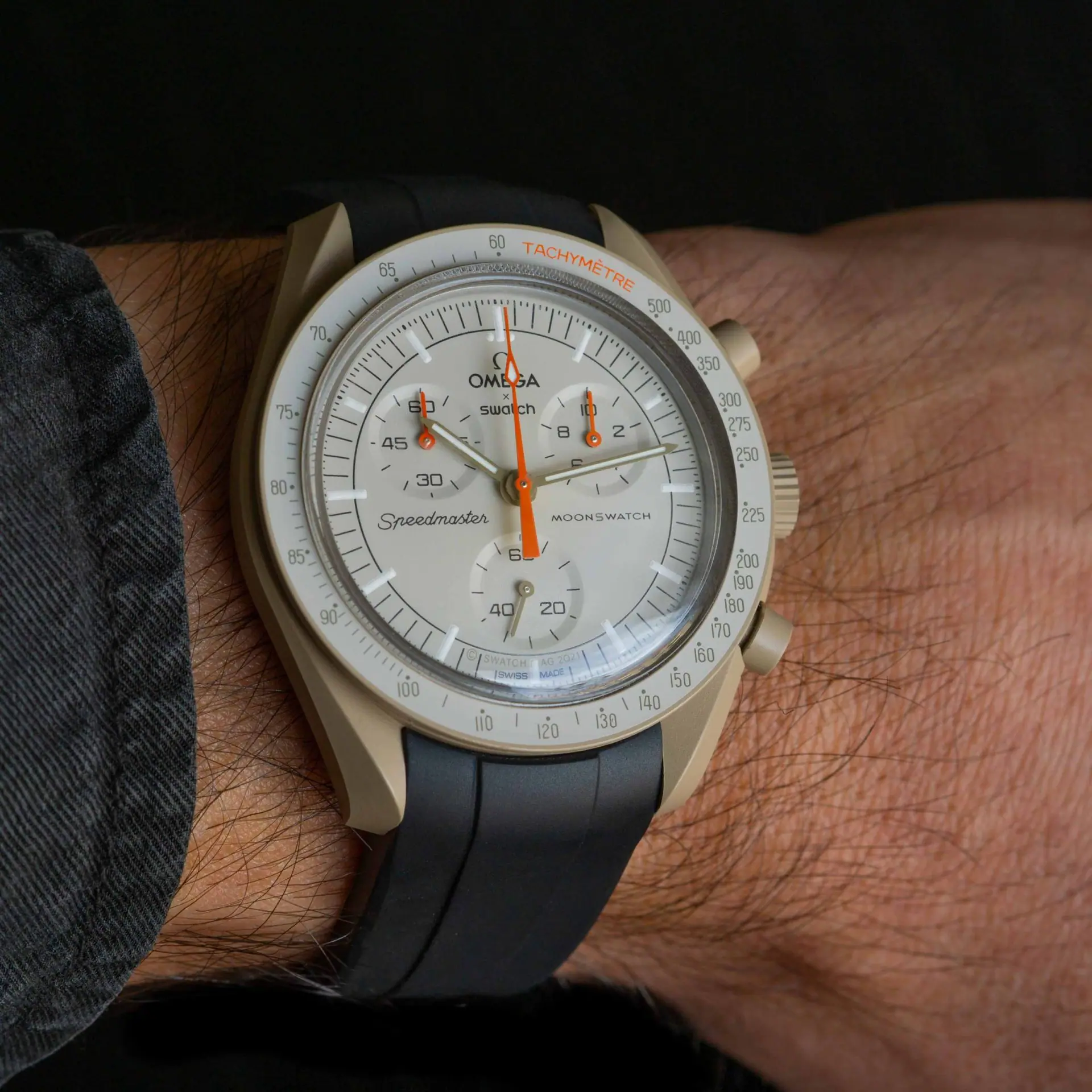 Klockarmband till Omega X Moonswatch - Svart - Image 6