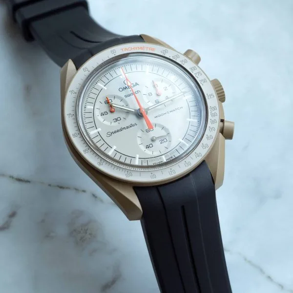 Rubber strap for Omega X Moonswatch - Grand Prix - Black - Image 9