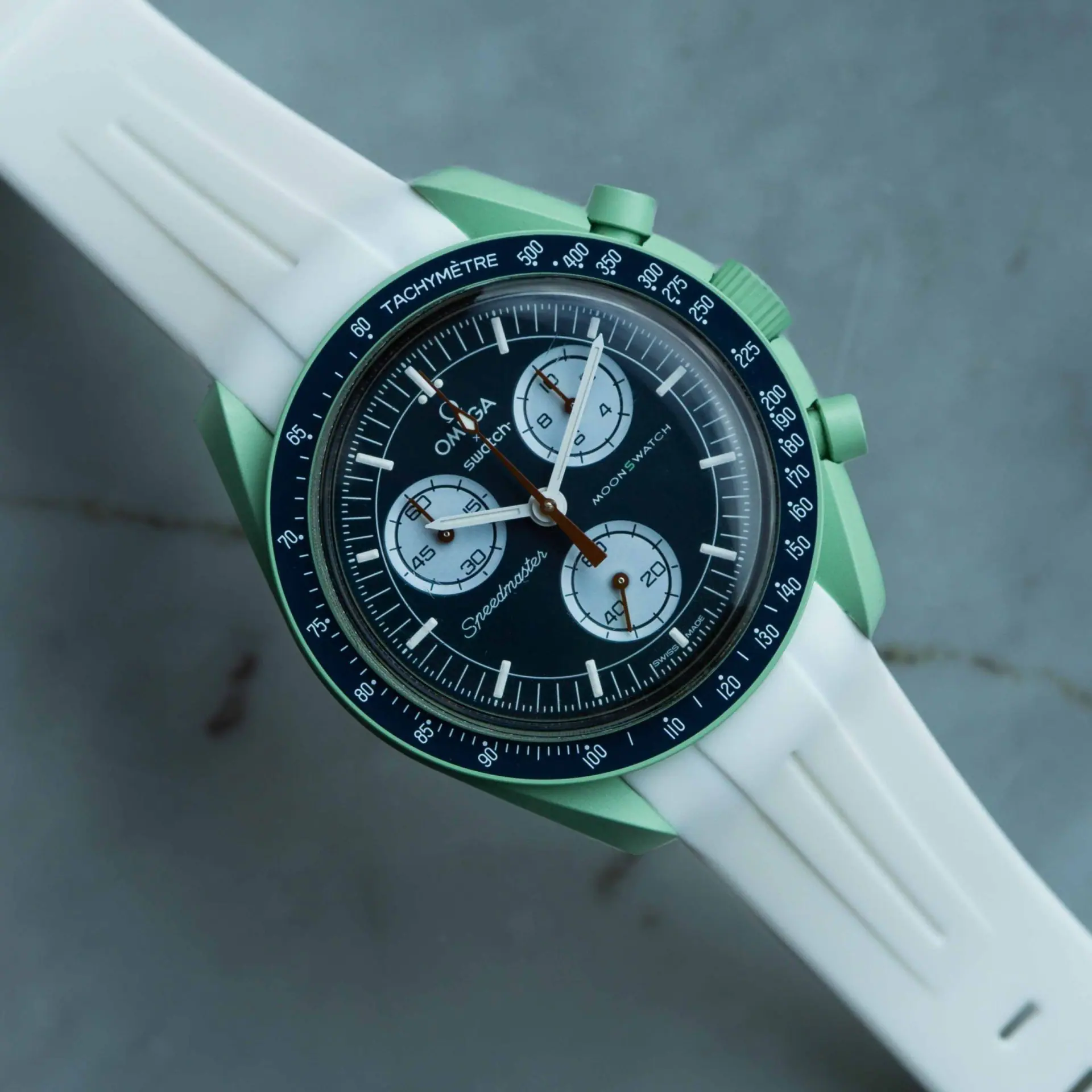 Rubber strap for Omega X Moonswatch - Grand Prix - White - Image 6