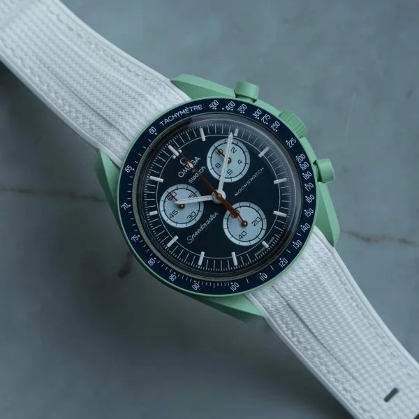 Klockarmband till Omega X Moonswatch - Monaco - Vit - Image 11