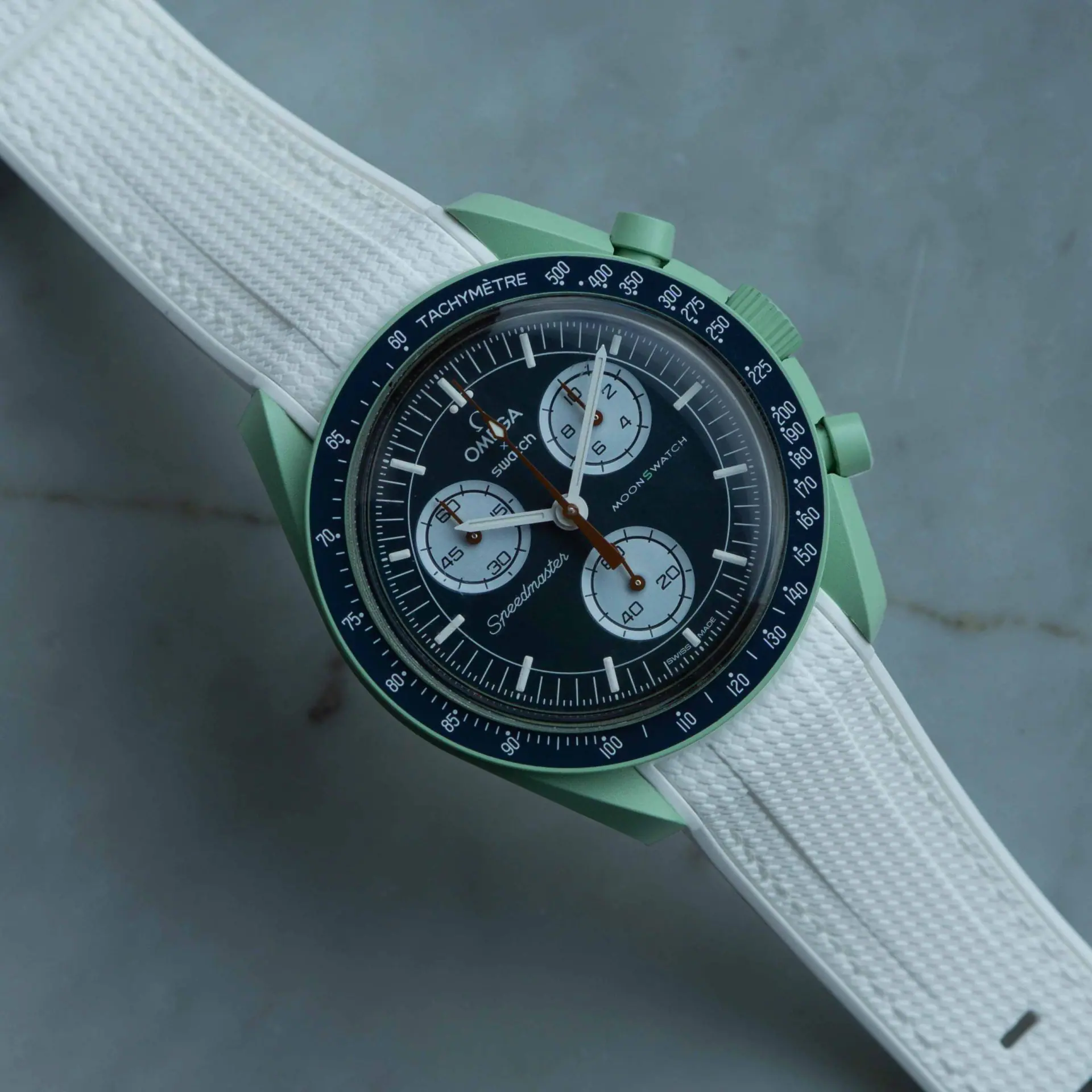 Rubber strap for Omega X Moonswatch - Monaco - White - Image 11