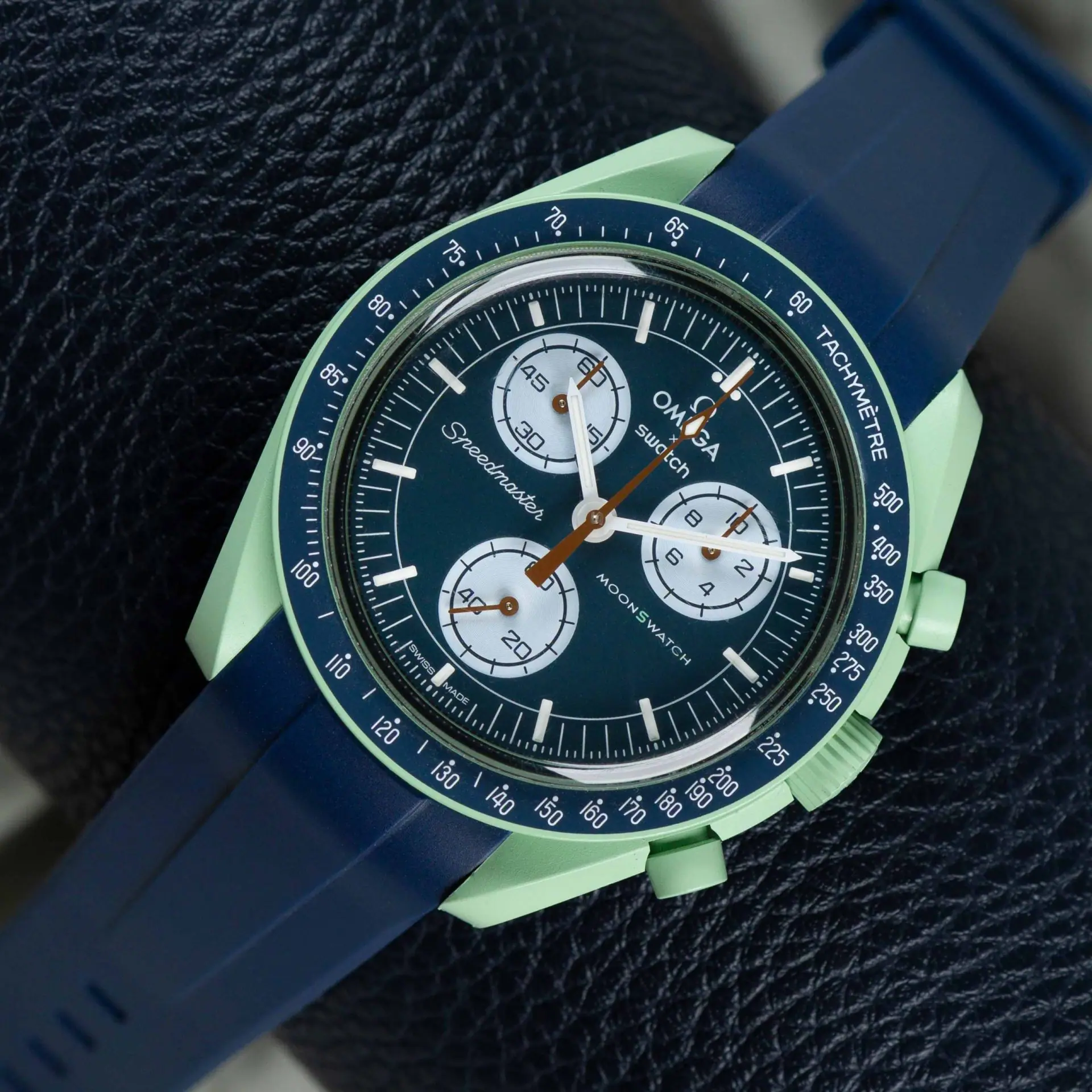 Rubber strap for Omega X Moonswatch - Navy - Image 9