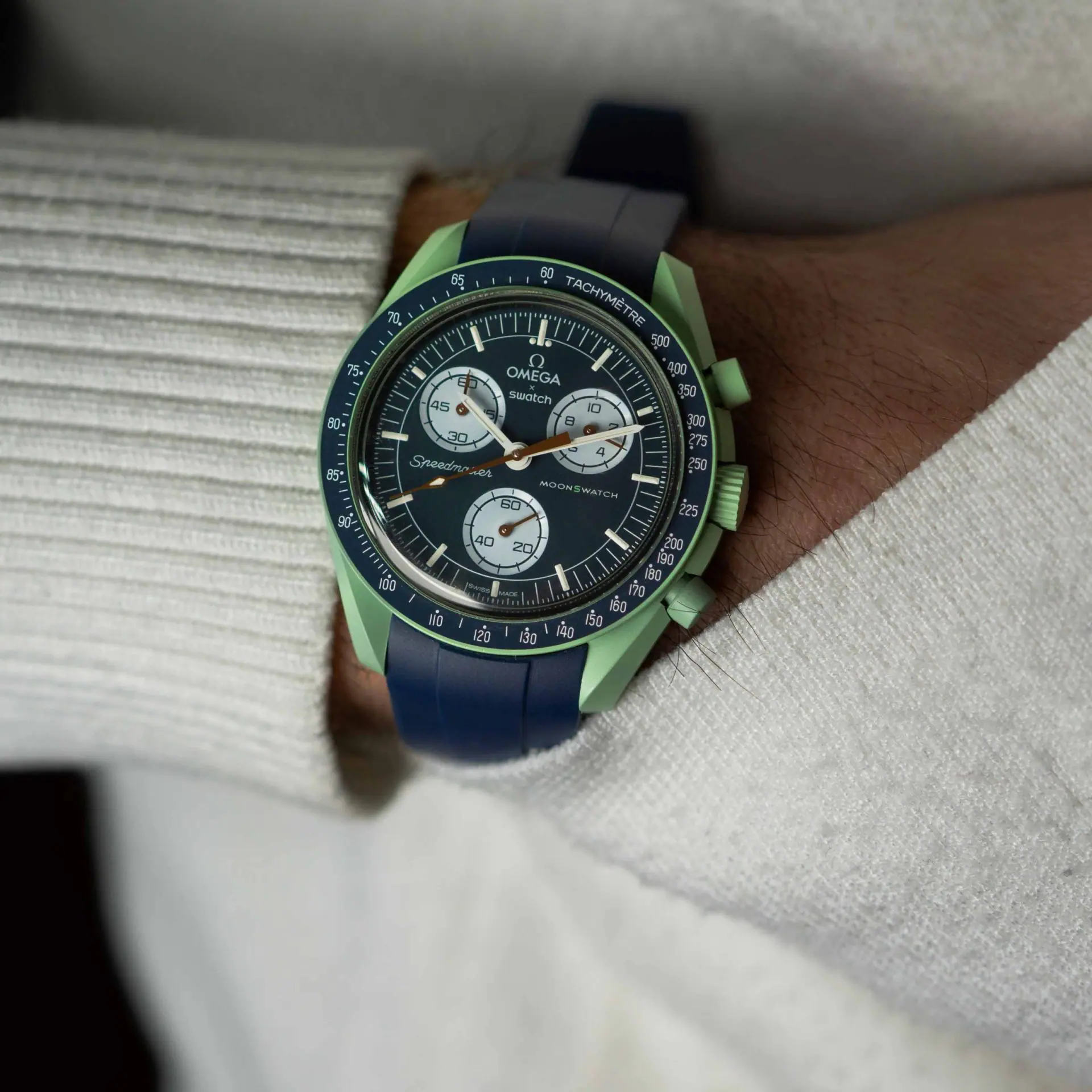 Rubber strap for Omega X Moonswatch - Navy - Image 7