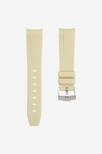 Beige rubber strap for swatch x omega moonswatch