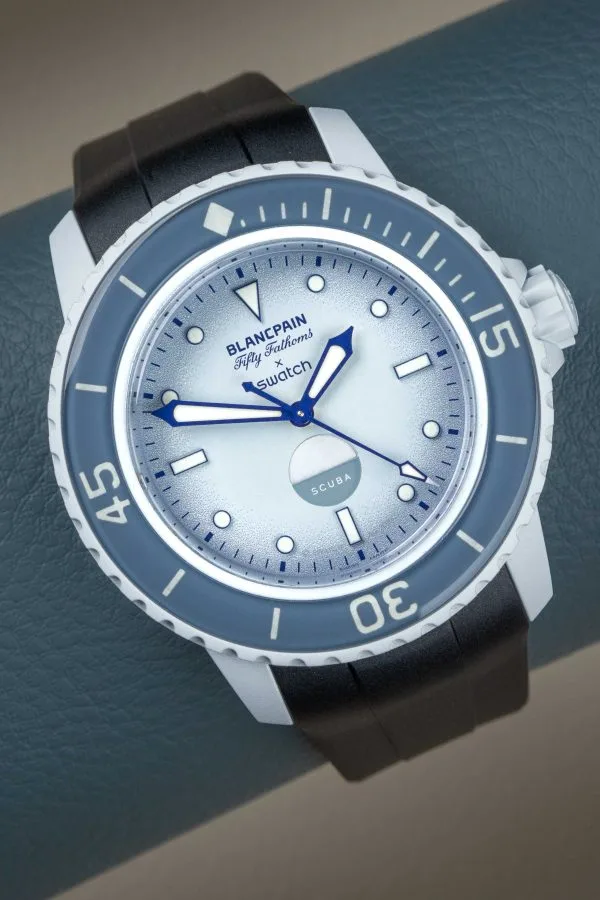 Black Rubber Strap for Blancpain Fifty Fathoms X Swatch Collaboration.