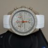 White Rubber Watch Strap For Omegaxswatch Moonswatch