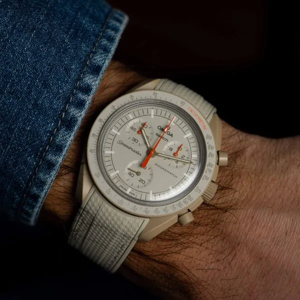 Klockarmband till Omega X Moonswatch - Monaco - Beige - Image 8