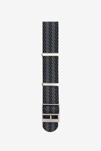 Black nato strap with grey stripes