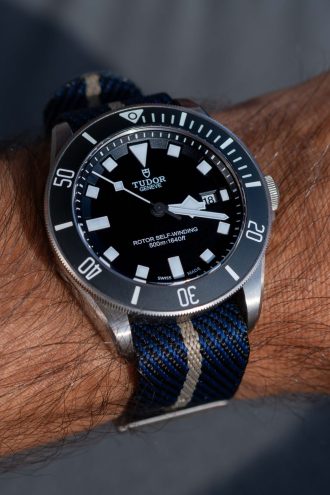 Navy Blue Striped Nato Strap