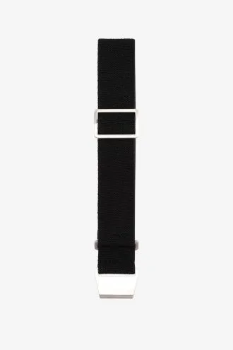Black nylon parachute watch strap