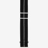 Black nylon parachute watch strap with one white stripe