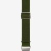 Green nylon parachute watch strap