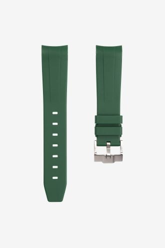 Green rubber strap for swatch x omega moonswatch