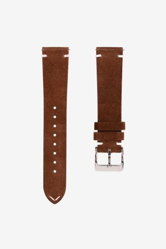 Brown suede watch strap
