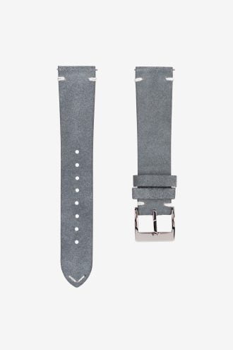 Grey suede watch strap