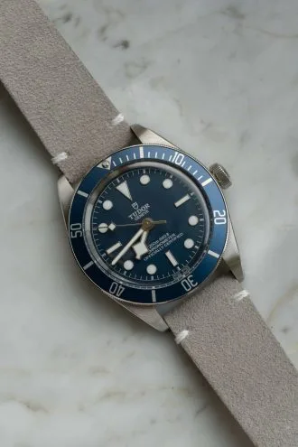 Light grey suede watch strap