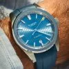 Navy Blue Curved Rubber Strap For Tuseno