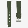 Army Green Straight End Rubber Watch Strap