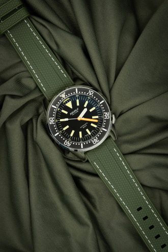 Straight End Rubber Watch Strap - Army Green