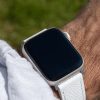 apple watch band - white - leather strap - watch strap - epsom leather