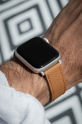 apple watch band - light brown - leather strap - watch strap - epsom leather