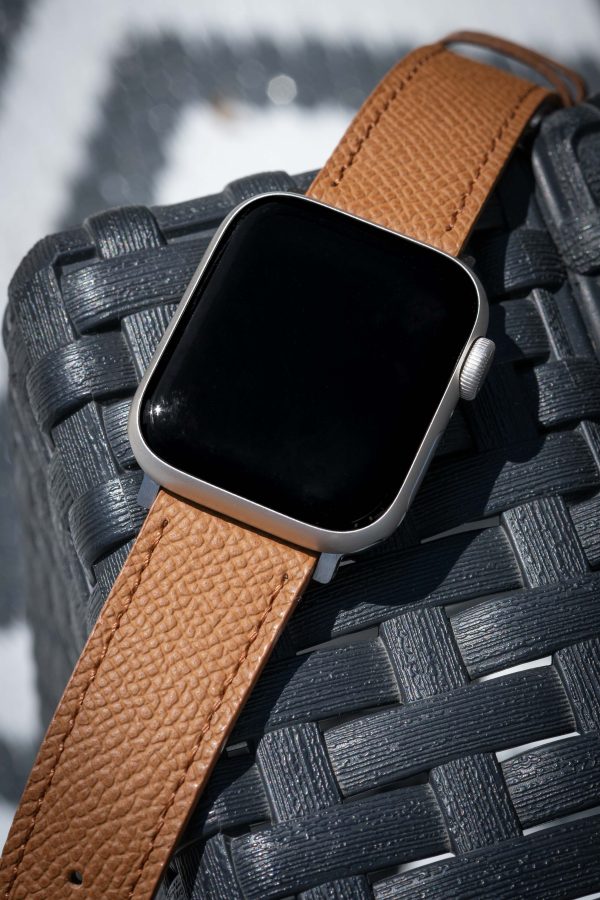 apple watch band - light brown - leather strap - watch strap - epsom leather