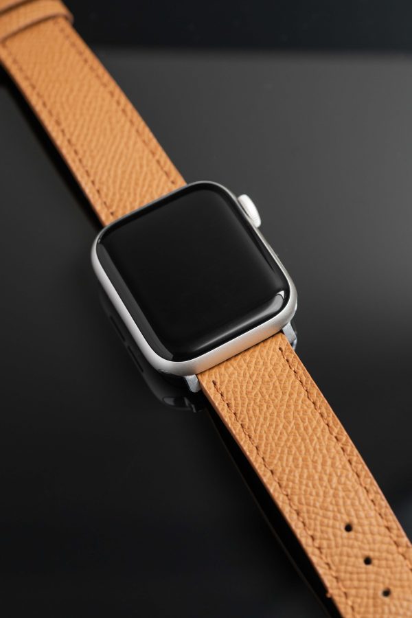 apple watch band - light brown - leather strap - watch strap - epsom leather